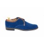 Pantofi barbati casual, eleganti din piele naturala (Intoarsa) Bleumarin P34MBL